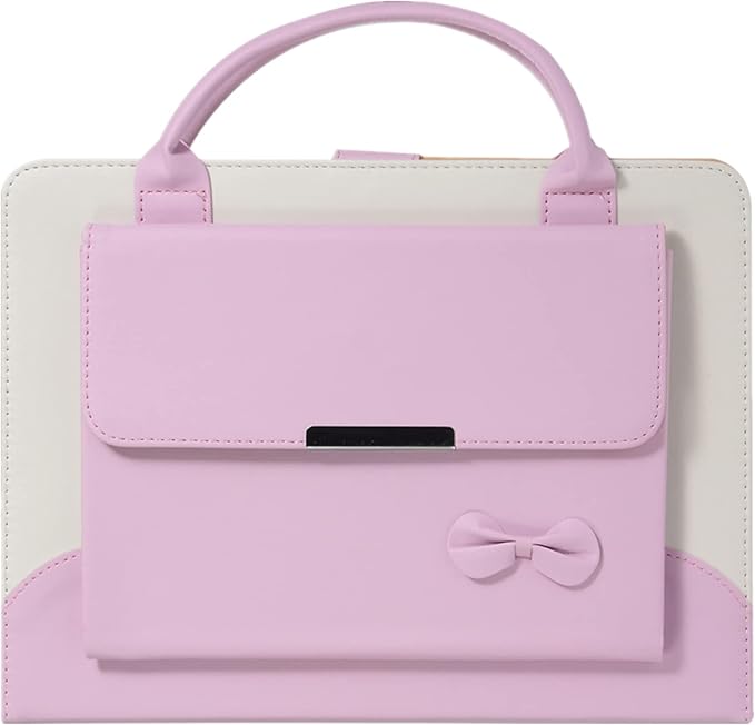 Cute Case for iPad mini 7 A17 Pro 2024/iPad Mini 6 2021 Slim Handbag Leather Protective Cover with Stand Hand Strap Pocket for Girls Woman Kids for iPad mini 7th/6th Generation 8.3Pink