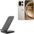 BoxWave Charger Compatible with OnePlus 15 - Wireless QuickCharge Stand (15W) Desktop Viewing Qi Wireless Charging - Jet Black