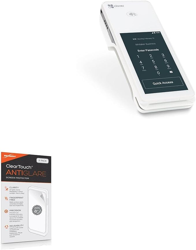 BoxWave Screen Protector Compatible with Clover Flex - ClearTouch Anti-Glare (2-Pack) Anti-Fingerprint Matte Film Skin for Clover Flex