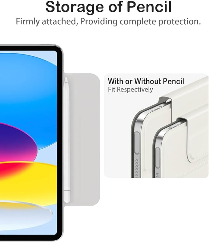 Feams V Fold Case for iPad (A16) 11th Generation 11 Inch 2025 iPad 10th Generation 10.9 Inch 2022 V-Shaped Standing Magnetic Detachable Clear Back Case with Portrait Mode &amp Auto Sleep Navy Blue
