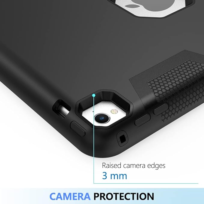 Puxicu Case for iPad Pro 9.7 Inch 2016 Release (Old Model) Heavy Duty Rugged Protective Cover for iPad Pro 9.7-Inch 2016 (A1673/A1674/A1675) Black