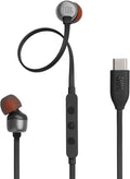 JBL Tune 310C - Wired Hi-Res in-Ear Headphones Tangle-Free Flat Cable 3-Button Remote with Microphone (Black)