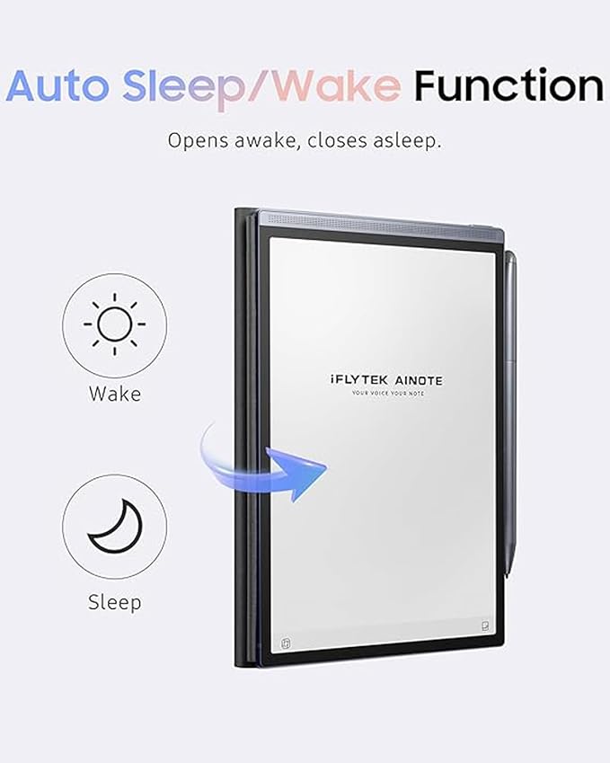 iflytek AINOTE Air 2 E Ink Tablet 8.2 Protective Folio Case Premium PU Leather Slim&amp Lightweight Durable Cover with a Pen Clip for Writing Tablet Water and Dustproof - Black