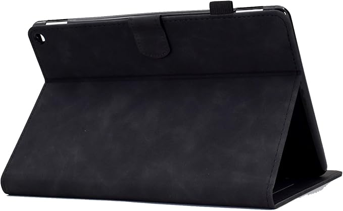 Folio Case for Amazon Kindle Fire HD 8/Fire HD 8 Plus (12th/10th Generation 2024/2022/2020) 8 with Stand/Pencil Holder [Auto Sleep/Wake] Embossed PU Leather Smart Cover Black Butterfly Flower