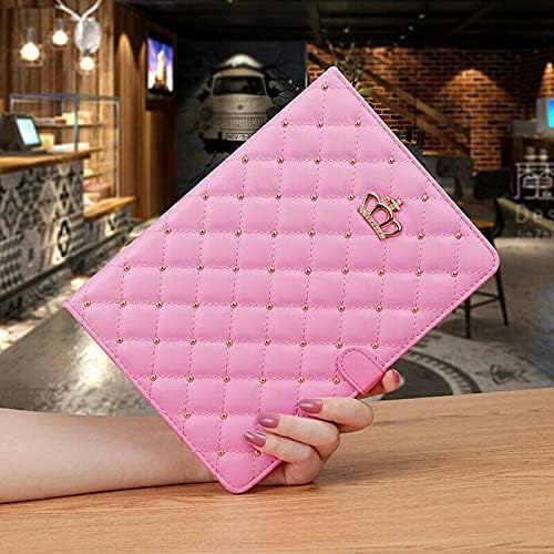for iPad Pro 11 Inch Case M5/M4 2025/2024 (6th/5th Generation)Cute Crown Bling Rhinestone Girly Elegant PU Leather Smart Auto Sleep/Wake Stand Protective Case for iPad Pro 11 2024/2025Pink
