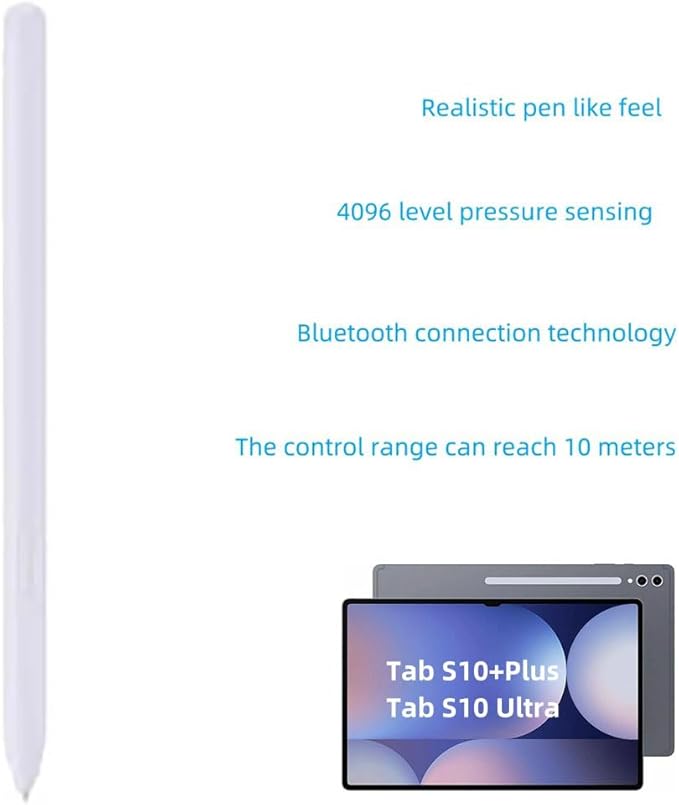 Tab S10 Ultra/S10 Plus S Pen Compatible with Samsung Galaxy Tab S10+ Plus/Tab S10 Ultra All Versions Stylus Pen with Bluetooth 4096 Pressure Sensor .Slim 0.7mm Tip with 5xTips (Moonstone Gray)