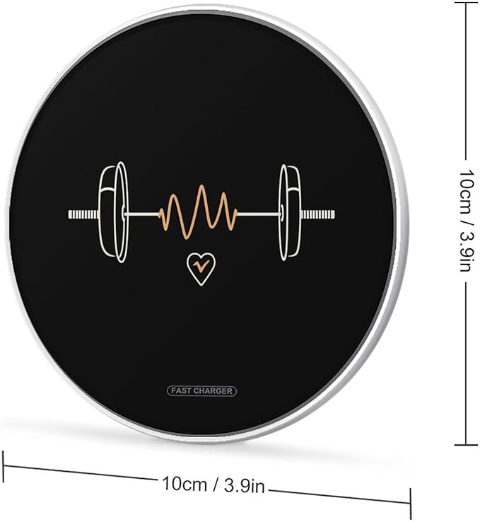 Heartbeat Weightlifting Wireless Charger Anti-Slip Wireless Charging Pad Slim Charger Mat for Men Women