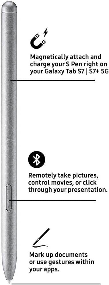 Galaxy Tab S7 S Pen (WithBluetooth) Replacement for Samsung Galaxy Tab S7 I S7+ 5G All Versions Stylus Pen with Tips (Silver)