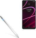 BoxWave Stylus Pen Compatible with T-Mobile REVVL 5G - AccuPoint Active Stylus Electronic Stylus with Ultra Fine Tip - Metallic Silver