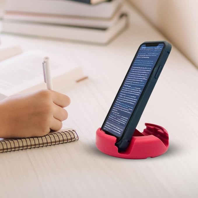 GoDonut Plus+ - Smartphone and Tablet Stand - Compatible with Lager Cases with Charging Port Access - for use at Work at Home Travel and on-the-go (Blue)