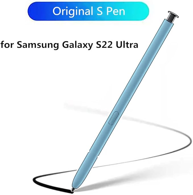 S22 Ultra S Pen Replacement Compatible with Samsung Galaxy S22 Ultra All VersionsS22 Ultra Stylus Pen (WithBluetooth) Slim 0.7mm Pen Tip 4096 Pressure Levels with 5pcs Tips (Sky Blue)