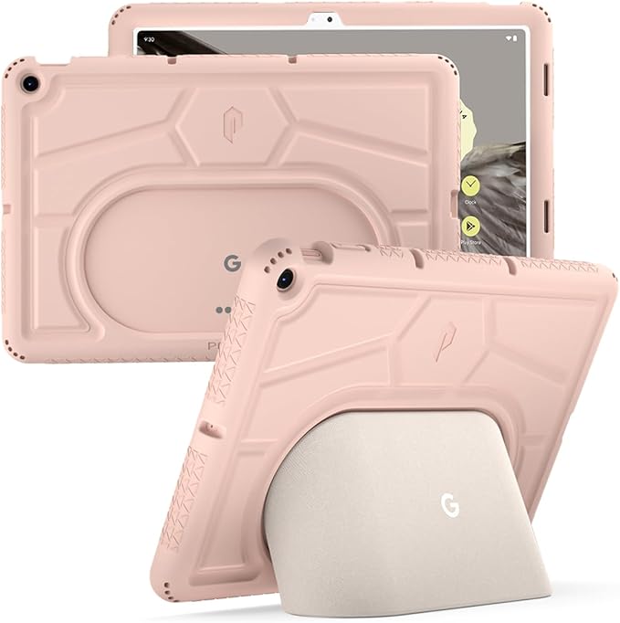 Poetic TurtleSkin Series for Google Pixel Tablet Case 11 inch (2023) Heavy Duty Shockproof Rugged Kids Friendly Drop Protection Silicone Cover Case Rose
