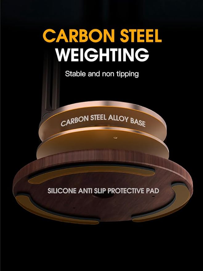 360Rotatable Cell Phone Stand Foldable Walnut Wood Desktop Phone Dock Holder Compatible for All iPhone iPad Tablet iPhone 14/13 ProMax PlusMiniSamsung Galaxy 4-10'' Office Desk Accessories
