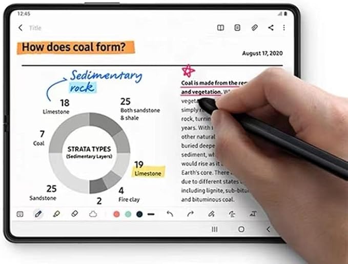 S Pen Fold Edition Stylus PenGalazy Z Fold 6/5 S Pen Replacement for Samsung Galaxy Z Fold 6/Fold 5/ Fold 4/Fold 3 +Tips/Nibs (Black).