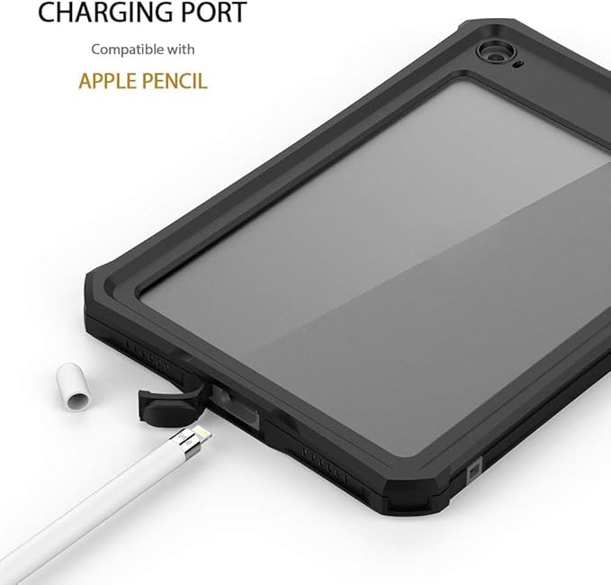 Compatible with iPad mini 4/5 7.9-inch Waterproof Case A2133 A2124 A2126 IP68 Slim Shock-Dust-Snow-Proof Full-Body Sealed Underwater TPU PC Outdoor Transparent Cover with Kickstand Lanyard