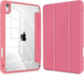 Tuiklol for iPad (A16 Chip) 11th Generation 11 inch 2025 / iPad 10th Generation 10.9 inch 2022 Case Buit in Pencil Holder with Clear Back Shell Cover Trifold Stand Auto Wake/Sleep Watermelon Red