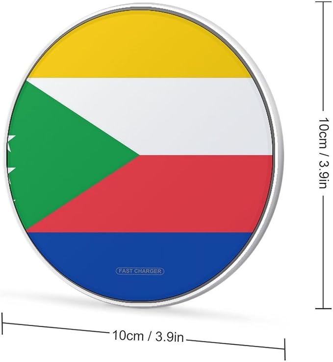 Flag of The Comoros Fast Portable Charger 10W Funny Graphic Phone Charging Pad with USB Cable