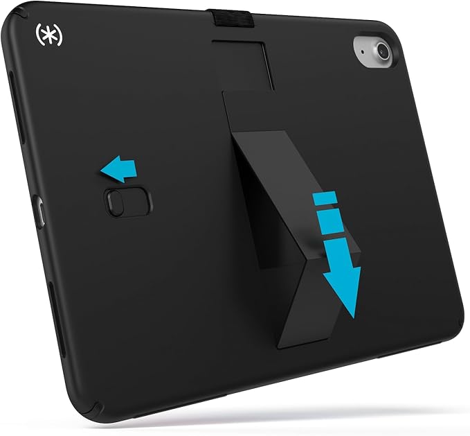 Speck iPad 10.9 Inch Tablet Case and Stand - Scratch Resistant Drop Protection &amp Quick Release Kickstand - for iPad 10th Gen 2022 - StandyShell Black/White