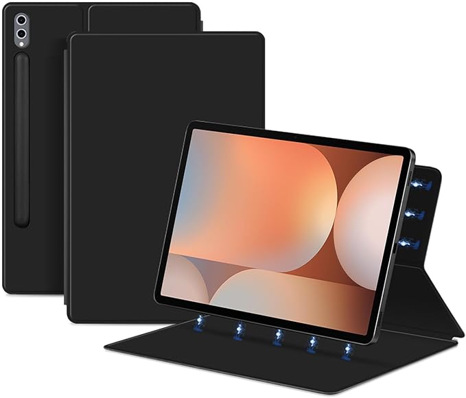 for Samsumg Galaxy Tab S10 FE+/S10 FE Plus 13.1 inch Magnetic Protective Slim Lightweight Smart Stand Case Soft and Silky to The Touch with Latest Voltage TechnologyAuto Sleep/Wake (Black)