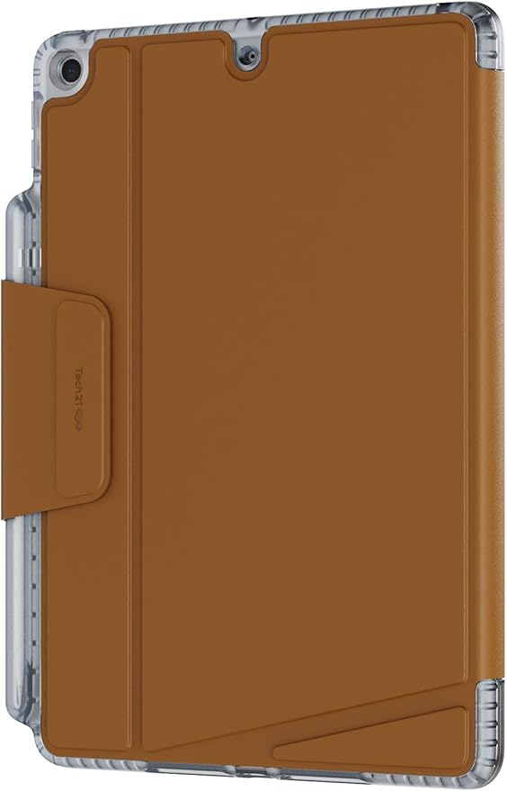 Tech21 EvoFolio case for iPad 7th/8th/9th Gen - Impact Protection iPad case with Multi-Angle Viewing Wake/Sleep Cover - Tan