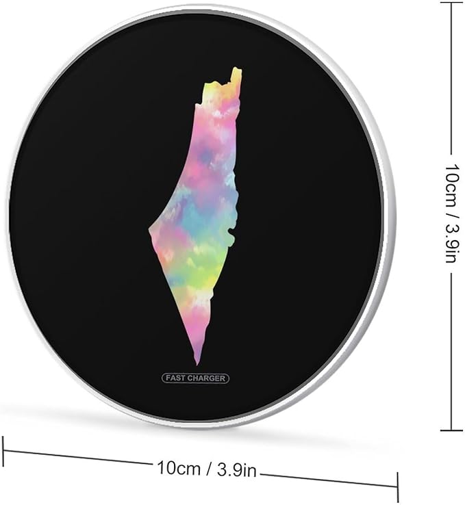 Palestine Map Tie-Dye Fast Portable Charger 10W Funny Graphic Phone Charging Pad with USB Cable