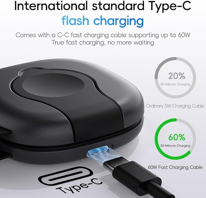 3-in-1 Foldable Magnetic Wireless Charging Station for iPhone 16/15/14/13/12 Apple Watch &amp AirPods - Slim Portable Multi-Device Charger (Black)