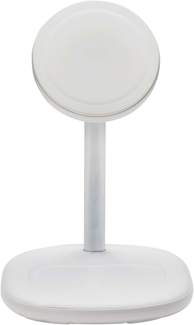 Eaton Tripp Lite Series Wireless Charger Stand 20W Magnetic Charging Stand MagSafe MFi Charging for Apple iPhone &amp AirPods Adjustable Stand 3ft Cable White 1-Year Warranty (U280MS-2N1-WH)