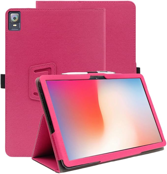 Compatible with XPPen Magic Drawing 12.2-INCH Tablet case Full Coverage Ultra Slim PU Leather Cover Case Folding Stand Cover Protective Tablet Cover with Hand Strap Magnet (Rose red)