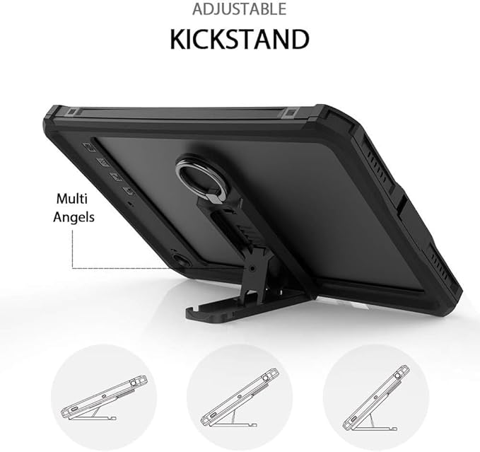 Compatible with iPad mini 4/5 7.9-inch Waterproof Case A2133 A2124 A2126 IP68 Slim Shock-Dust-Snow-Proof Full-Body Sealed Underwater TPU PC Outdoor Transparent Cover with Kickstand Lanyard