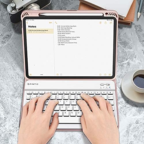 Fintie Keyboard Case for iPad Air 11-inch M4/M3/M2 (2026/2025/2024) iPad Air 5th/4th Generation (2022/2020) 10.9 Inch - Soft TPU Cover w/Magnetically Detachable Bluetooth Keyboard Rose Gold