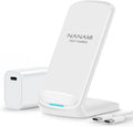 NANAMI Fast Wireless Charger 10W Max Wireless Charging Stand with PD20W Adapter Charger Compatible for iPhone 17/17 Air/17 Pro/17 Pro Max/16/15/14/13/12Samsung Galaxy S26/S25/S24/S23/S22/S21/Note 20