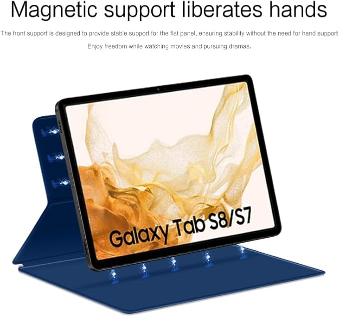 Magnetic Case for Galaxy Tab S8 11 inch 2022 (SM-X700/SM-X706)/S7 2020 (SM-T870/T875) with S-Pen Holder Lightweight and Slim Magnetic Stand Case with Auto Sleep/Wake Blue