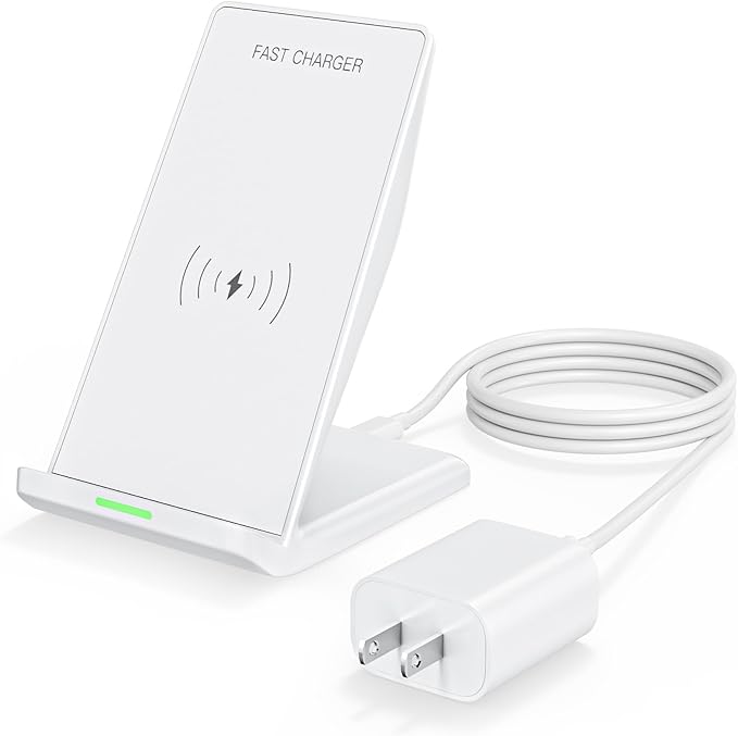 Wireless Phone Charger Stand15W Fast Android Wireless Charger Station for iPhone 17/17 Air/17 Pro Max/15/14/13 15W Fast Charging for Samsung Galaxy S23 S22 S21 with 20W USB C Charging Block Adapter