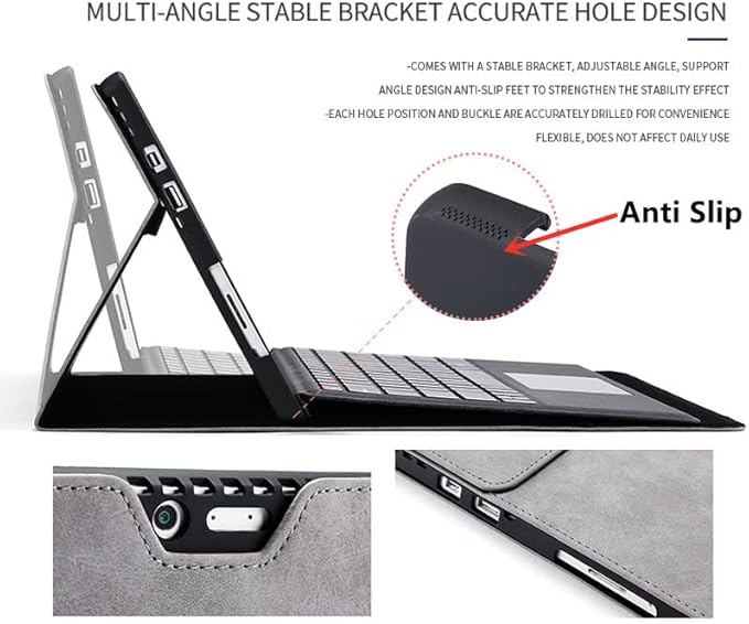 Protective Case for Surface Pro 7/Pro 6/Pro 5/Pro 4 TabletSurface12.3 Inch Case Compatible with Type Cover Keyboard Business Cover with Pen HolderGray