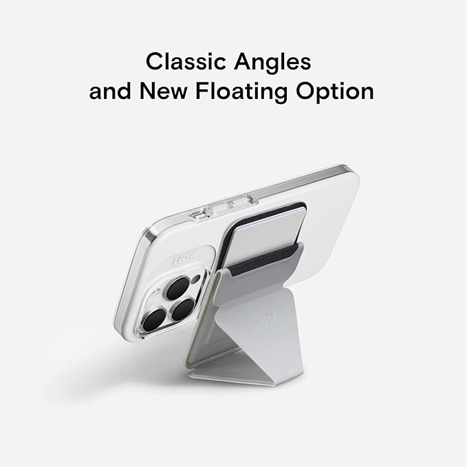 MOFT MagSafe Wallet Phone Stand Compatible for iPhone 16/15/14/13/12 Series Strong MagneticVegan Leather Phone Card Holder with 3 Viewing Angles Misty Cove