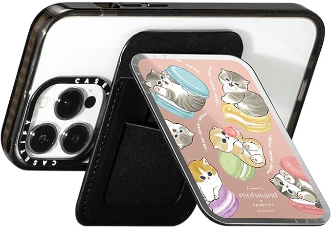 CASETiFY Snappy Card Holder Stand Compatible with Magsafe - Do Nothing or Macaroon - Silver Mirror