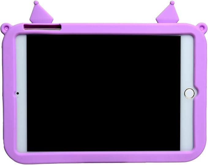 Cartoon Case for iPad mini 1/2/3/4/5 7.9MONEHOYSY Cute Soft Silicone Kickstand [Drop ProofShock ProofAnti Slip] Back Stand Cover Case for Kids Children Teens Girls Boys (Kurom-1)