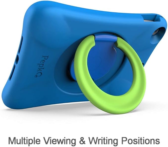 NLR FUN Pepkoo Kids EVA Case for iPad | Multi-Direction Stable Stand | Compatible with 10.2-Inch iPad 2021/2020/2019 (9th/8th/7th Generation) (Blue+Green)