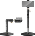 NEEWER Cell Phone Stand for Desk Adjustable Office Table Phone Holder Mount Compatible with iPhone Samsung for Video Recording Filming 360° Ball Head Foldable Arm Weighted Metal Base MT010