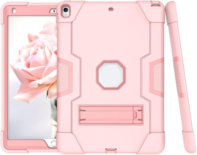 Jaorty 3 in 1 Hybrid Case for iPad Air 3 10.5 &amp iPad Pro 10.5 - Heavy Duty Shockproof Anti-Slip Anti-Scratch Pink