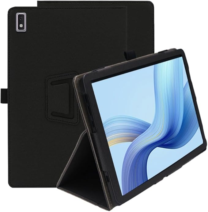Compatible with Plimpton PlimPad P60/P60 Pro 10-INCH Tablet Case Full Coverage Ultra Slim PU Leather Case with Folding Stand Hand Strap Magnet (Black)