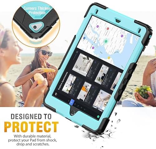 HXCASEAC Case for iPad Pro 9.7 Air 2 9.7 inch 6th/5th Gen 2018/2017/2016/2014 with Screen Protector/Pencil Holder/ 360 Rotating Hand Strap Stand Full Body Protective Cover for iPad 9.7 - Blue
