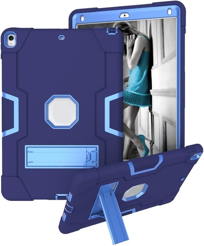 Jaorty 3 in 1 Hybrid Case for iPad Air 3 10.5 &amp iPad Pro 10.5 - Heavy Duty Rugged Stand Shockproof Anti-Slip &amp Scratch Navy Blue