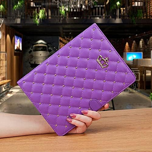 for iPad Pro 12.9 Inch Case 6th/5th/4th/3rd Generation (2022/2021/2020/2018) Crown Diamond Bling Cute PU Leather Smart Auto Sleep/Wake Stand Shockproof Protective Case for iPad 12.9 Purple