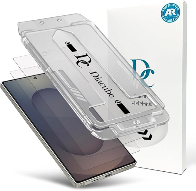 2 PACK AR Screen Protector Compatible with Samsung Galaxy S25 Ultra with Auto Dust Removal Installation Frame Anti-Reflective [Support Fingerprint Unlock] 9H Tempered Glass Scratch Resistance Finge