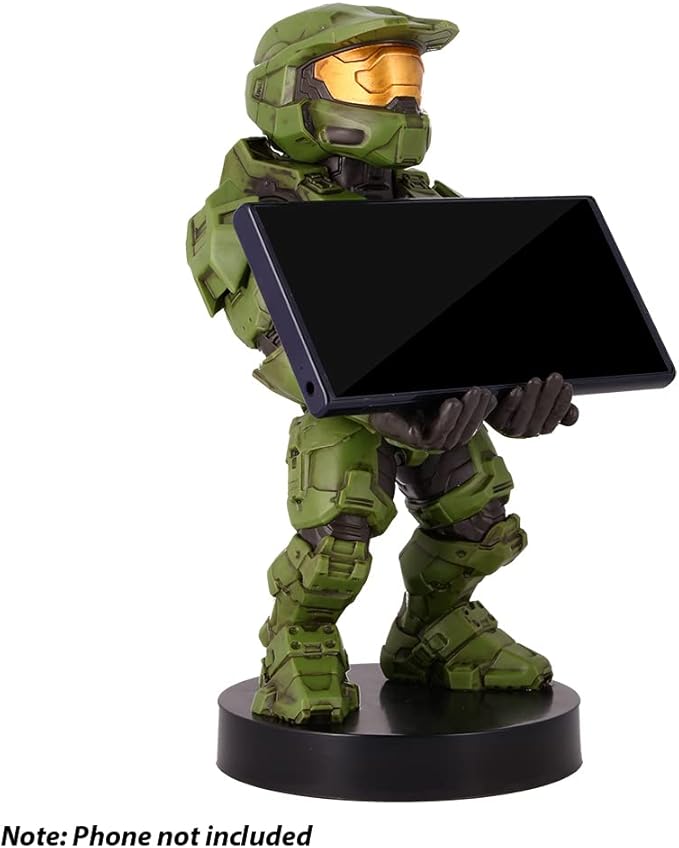 Exquisite Gaming: Halo: Master Chief - Mobile Phone &amp Gaming Controller Holder Device Stand Cable Guys Xbox Licensed Figure Green