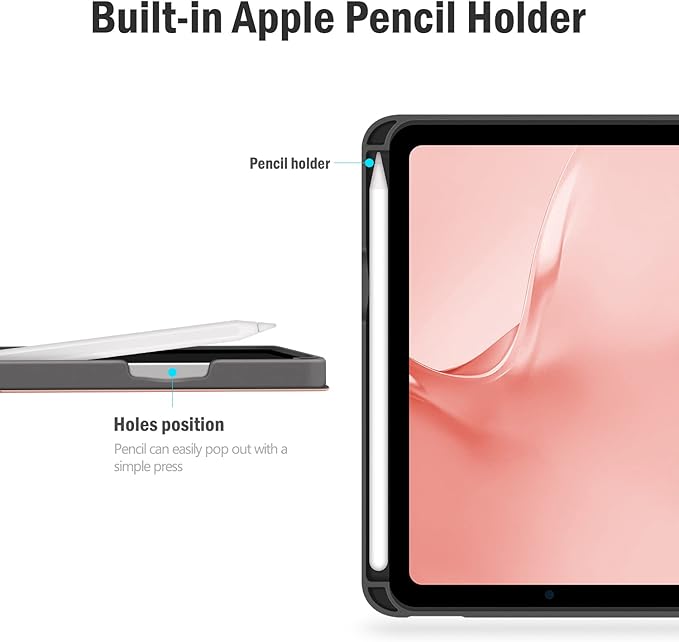 auaua Case for iPad mini 7 (A17 Pro 2024) / iPad mini 6 Case (2021) 8.3 inch with Pencil Holder Multiple Viewing Angles Magnetic Closure Auto Sleep/Wake (Pink)