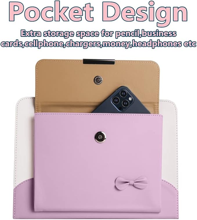 Cute Case for iPad mini 7 A17 Pro 2024/iPad Mini 6 2021 Slim Handbag Leather Protective Cover with Stand Hand Strap Pocket for Girls Woman Kids for iPad mini 7th/6th Generation 8.3Pink