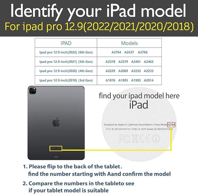 Case for iPad Pro 12.9'' 6th Generation (2022) 5th/4th/3rd Generation (2021/2020/2018) Built-in Pencil Holder Auto Sleep/Wake Function Premium Leather Smart Cover (Brown)