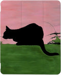 Black Cat in Glassland Case Compatible with IPad 9th 8th 7th Generation 10.9 Inch 2021-2018Funny Cover with Trifold Stand+Pencil Holder for Boys GirlsiPad 10.9in 2022